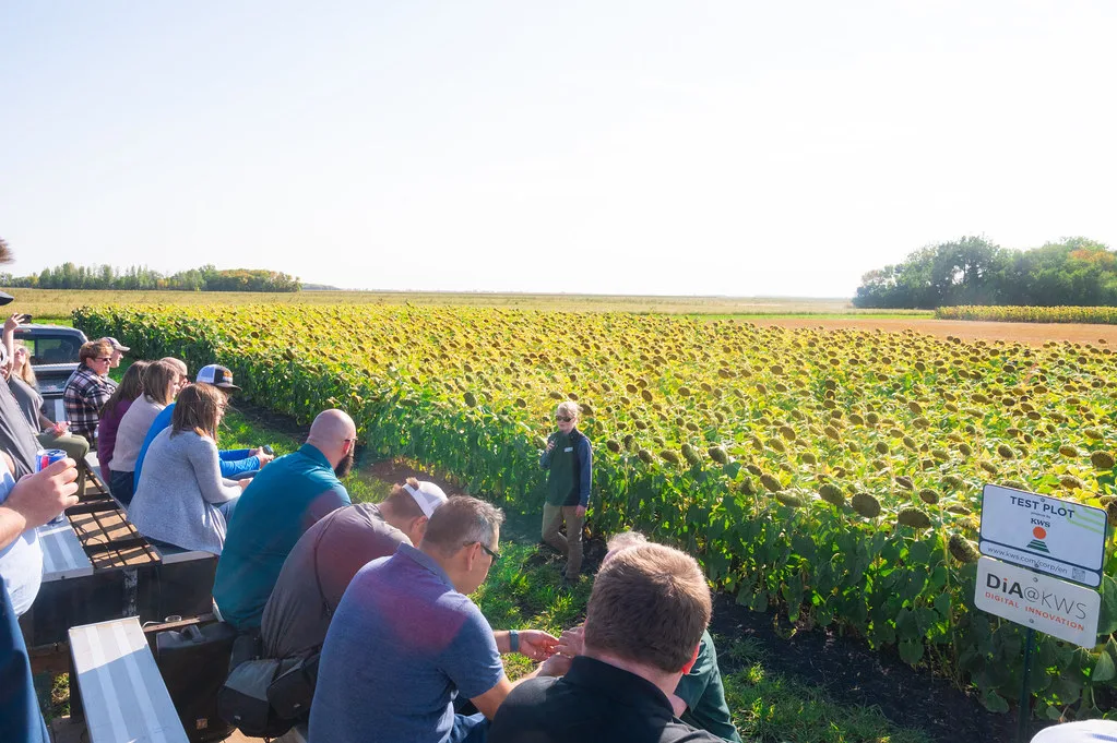 Ann Nobriga, Grand Farm Field Operations Project Manager, speaking to a crowd at a Field Days event in 2024