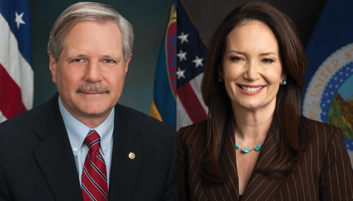 US Senator John Hoeven and US Secretary of Agriculture Brooke Rollins headshots