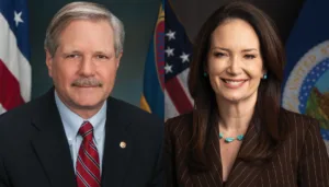 US Senator John Hoeven and US Secretary of Agriculture Brooke Rollins headshots